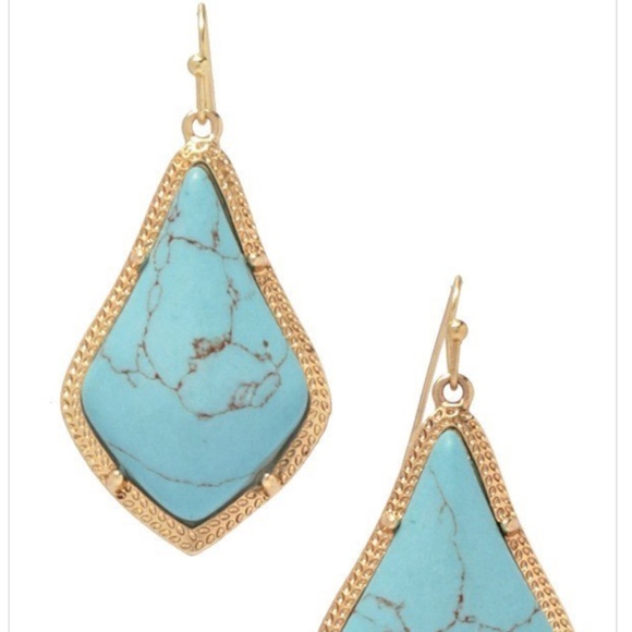 New! Semi Precious Stone Kite Drop Earrings - Picture 2 of 2